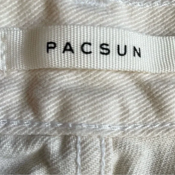 PacSun Cream Embroidered Ankle Jeans - Picture 6 of 8